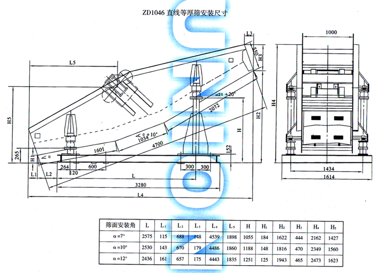 ZD型直線(xiàn)等厚篩安裝尺寸圖3